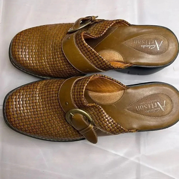 Clarks leather tan clogs size 8m - Picture 1 of 5
